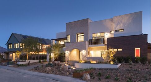 Pardee Homes' contemporary farmhouse concept, left, and contemporary transitional, right.