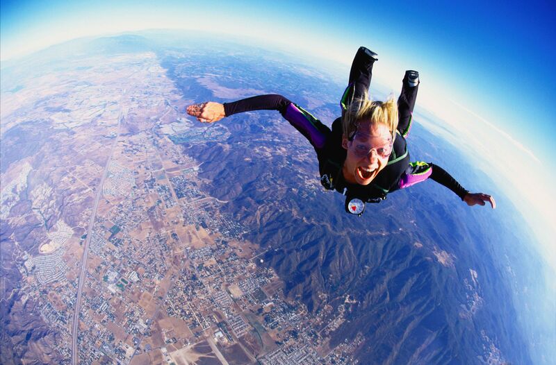 Skydiving in Elsinore, California.

Photographer: Joe McBride/The Image Bank RF