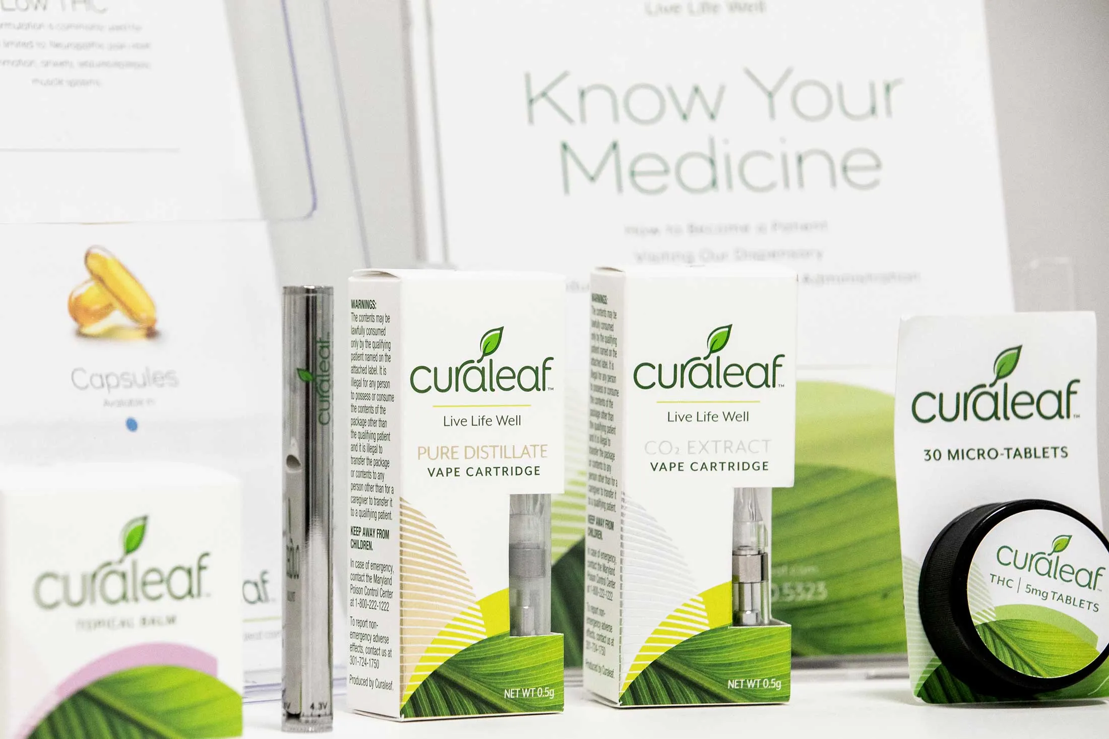 Curaleaf products at the company’s store in Queens, N.Y.