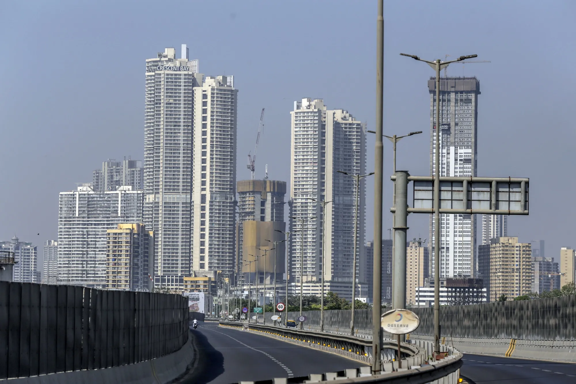 Clear blue skies and empty highways mark a locked-down Mumbai on April 5.