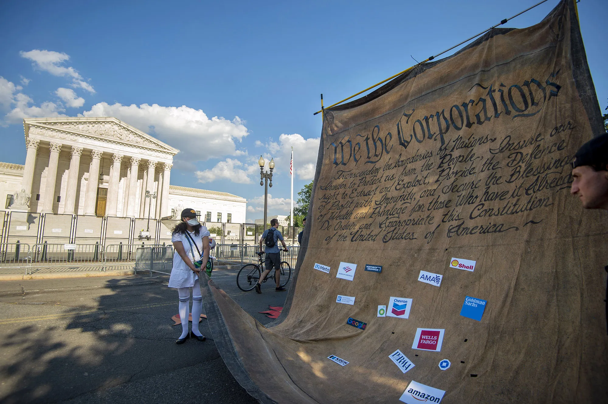 A demonstrator&nbsp;outside the Supreme Court following the West Virginia v. Environmental Protection Agency ruling in&nbsp;Washington on&nbsp;June 30.&nbsp;