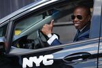 New York City Mayor Eric Adams gives a thumbs-up for the city’s latest effort to improve traffic safety — installing devices&nbsp;that prevent city vehicles from speeding.&nbsp;