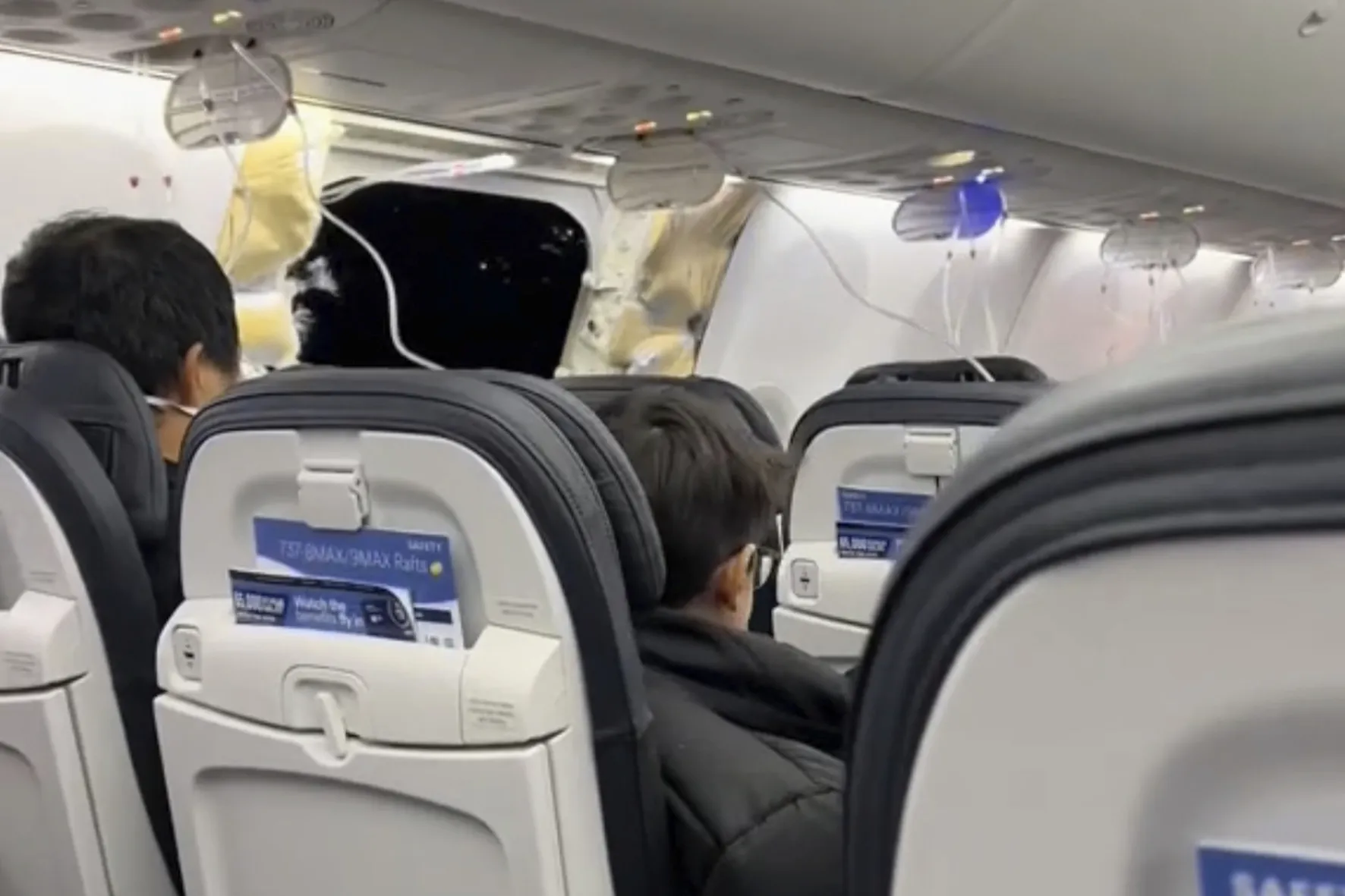 The damage on an Alaska Airlines Boeing 737 Max 9, Flight 1282, on Jan. 5.