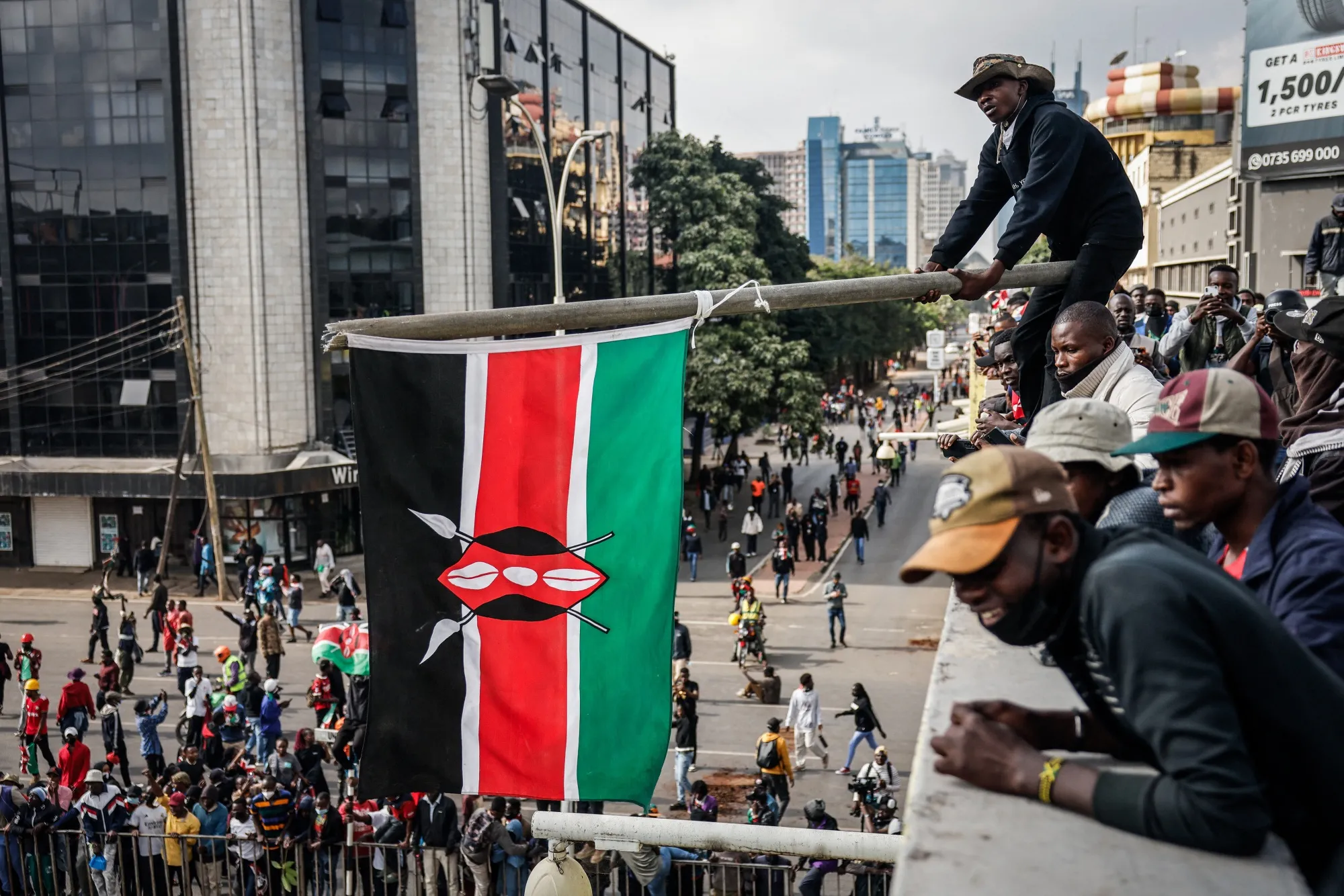 Demonstrators in downtown Nairobi on June 25, 2025.