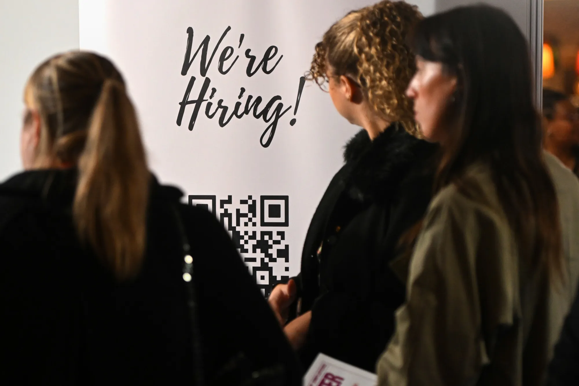 A job fair in Manchester, UK. 