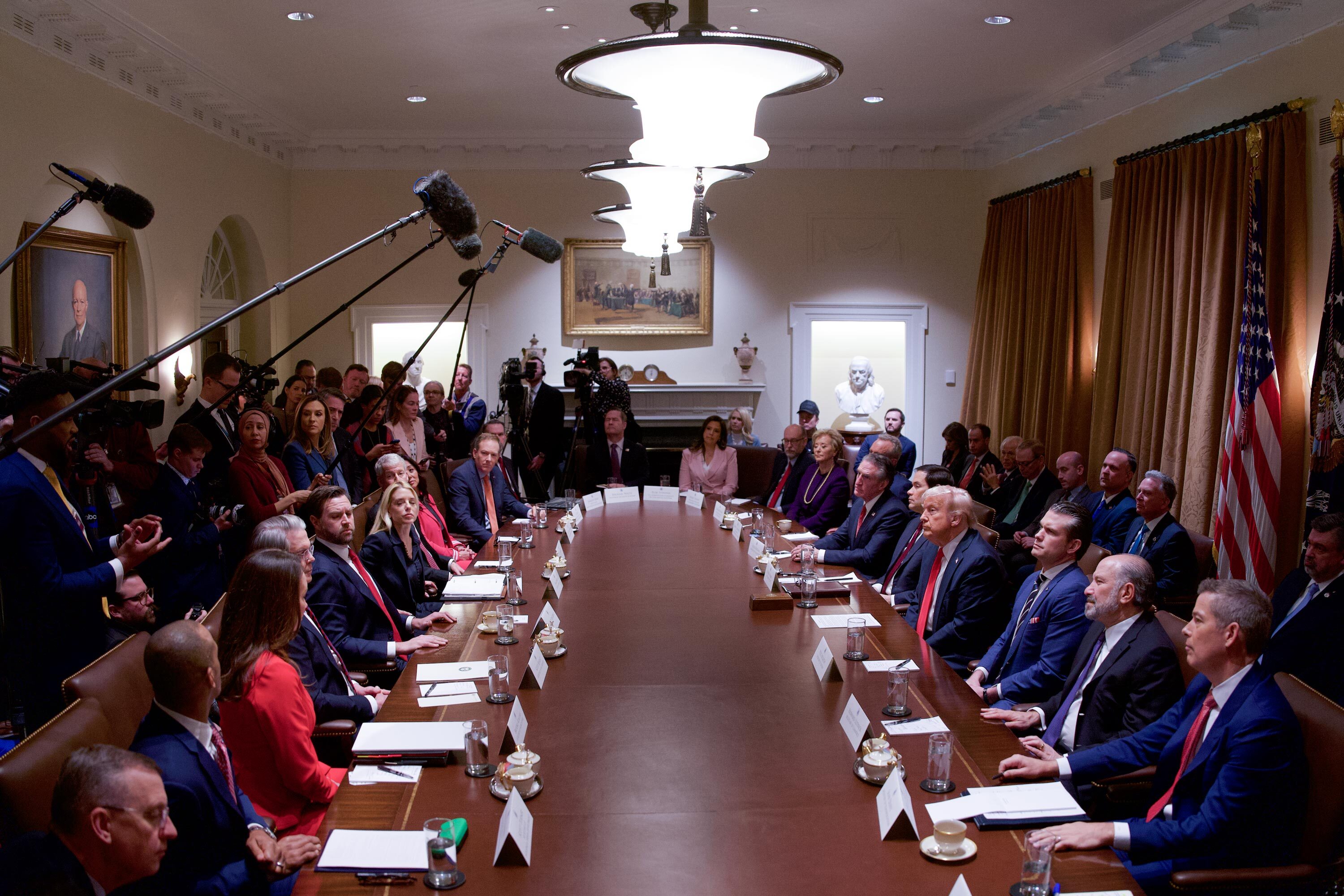 A meeting of President Trump’s cabinet on Feb. 26.