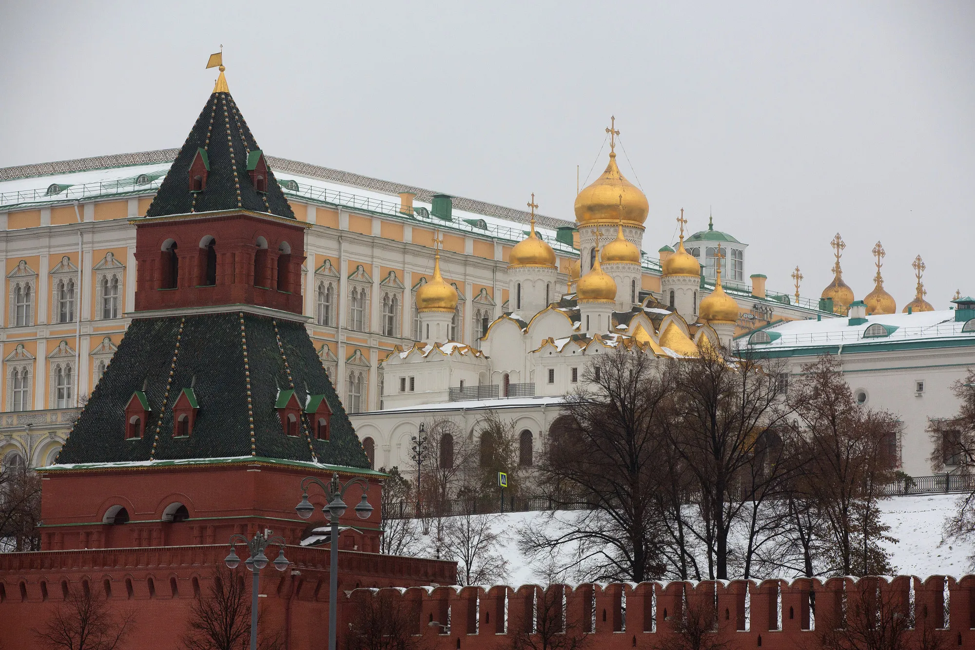 The Kremlin palace complex in Moscow, Russia.