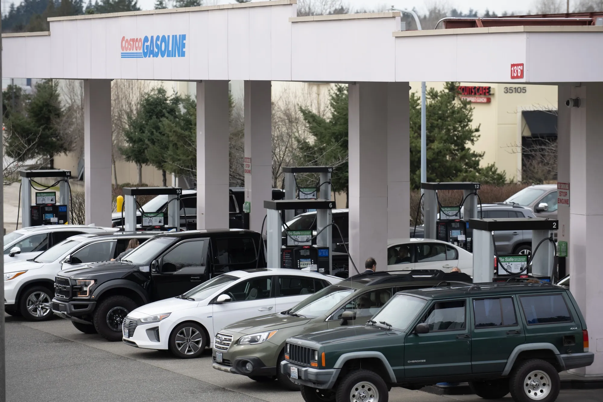 Drivers Wait In Long Lines As Gas Prices Rise