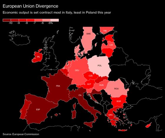 Europe Sees Deeper Slump in New Warning on Uneven Virus Hit