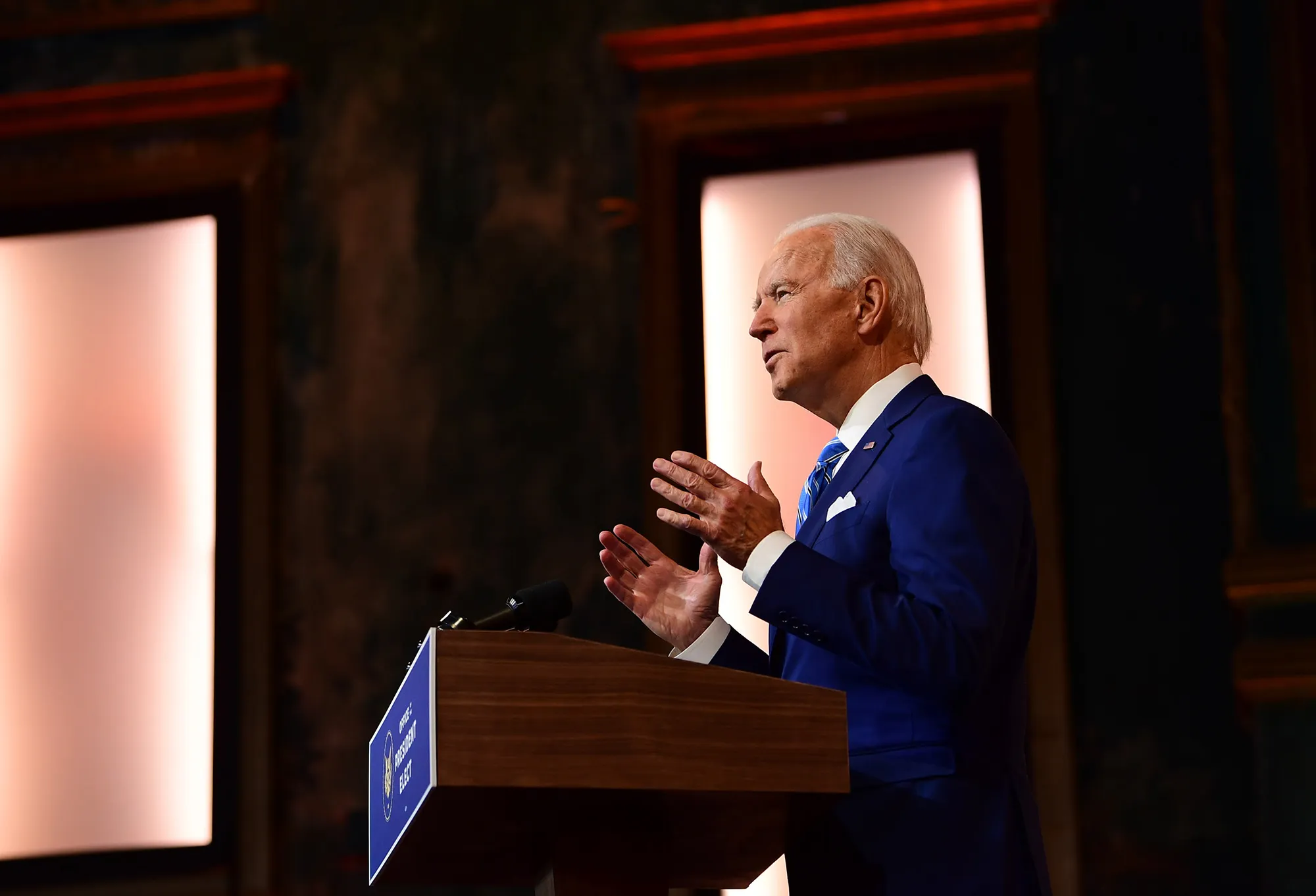 Joe Biden speaks&nbsp;in Wilmington, Delaware on Nov. 25.