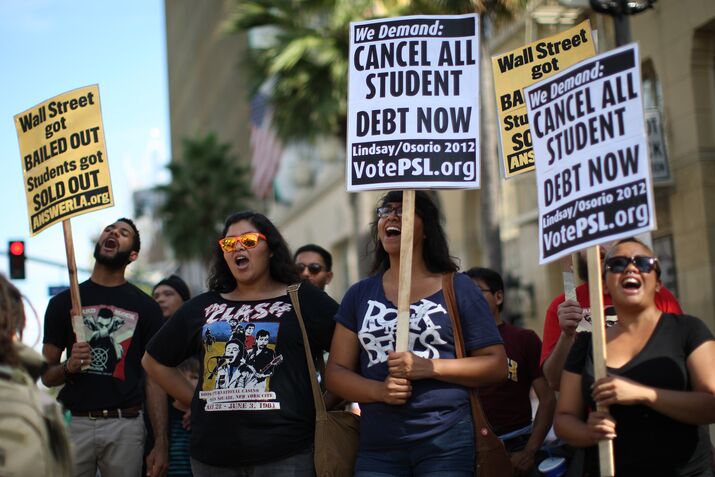 Activist Demonstrate Against High Cost Of College Education In U.S.