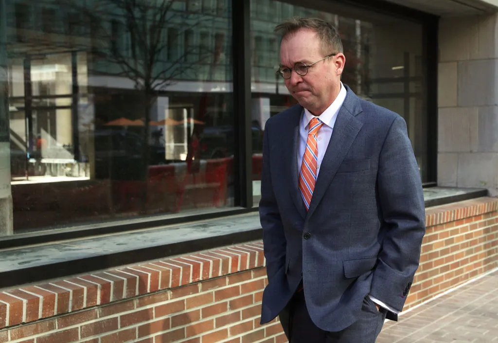 Mick Mulvaney, who might sort of be acting director of the consumer protection agency.
