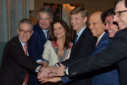 Jedd Wolchok, Leon Black, Debra Black, Jeff Rowbottom, Mike Milken, Brendan Dillon and Lee Grinberg