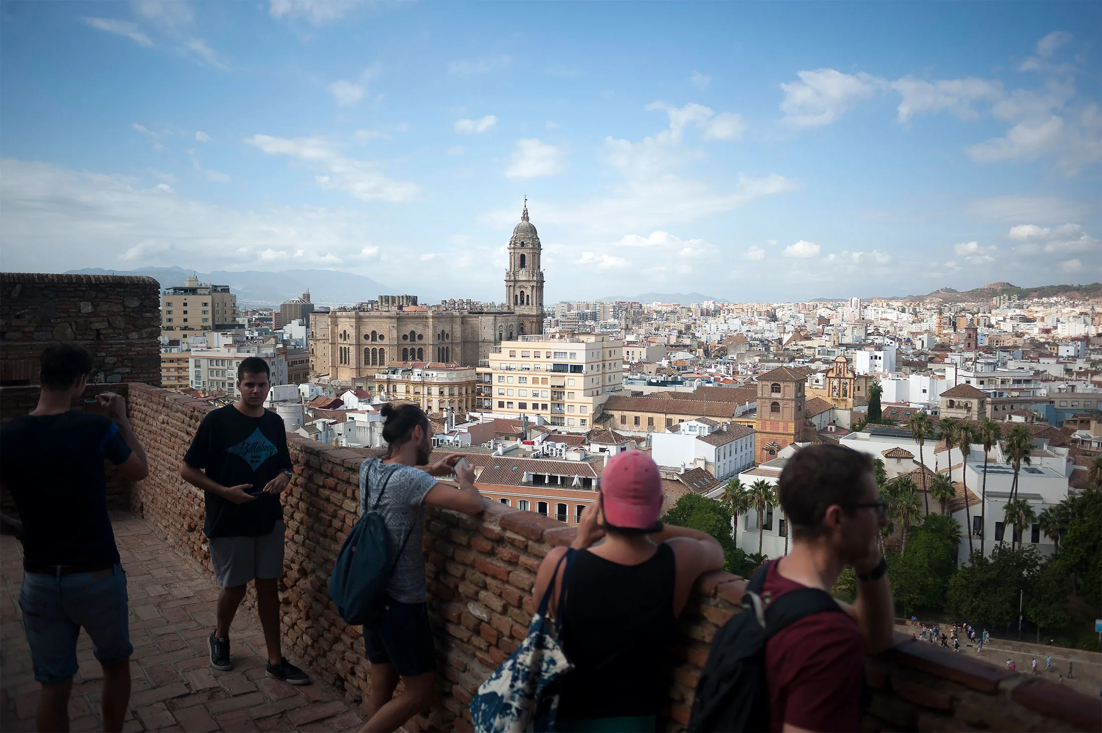 Tourists in Malaga, Spain.