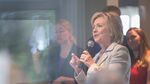 Democratic presidential hopeful and former Secretary of State Hillary Clinton speaks to guests gathered for a house party on July 26, 2015 in Carroll, Iowa.