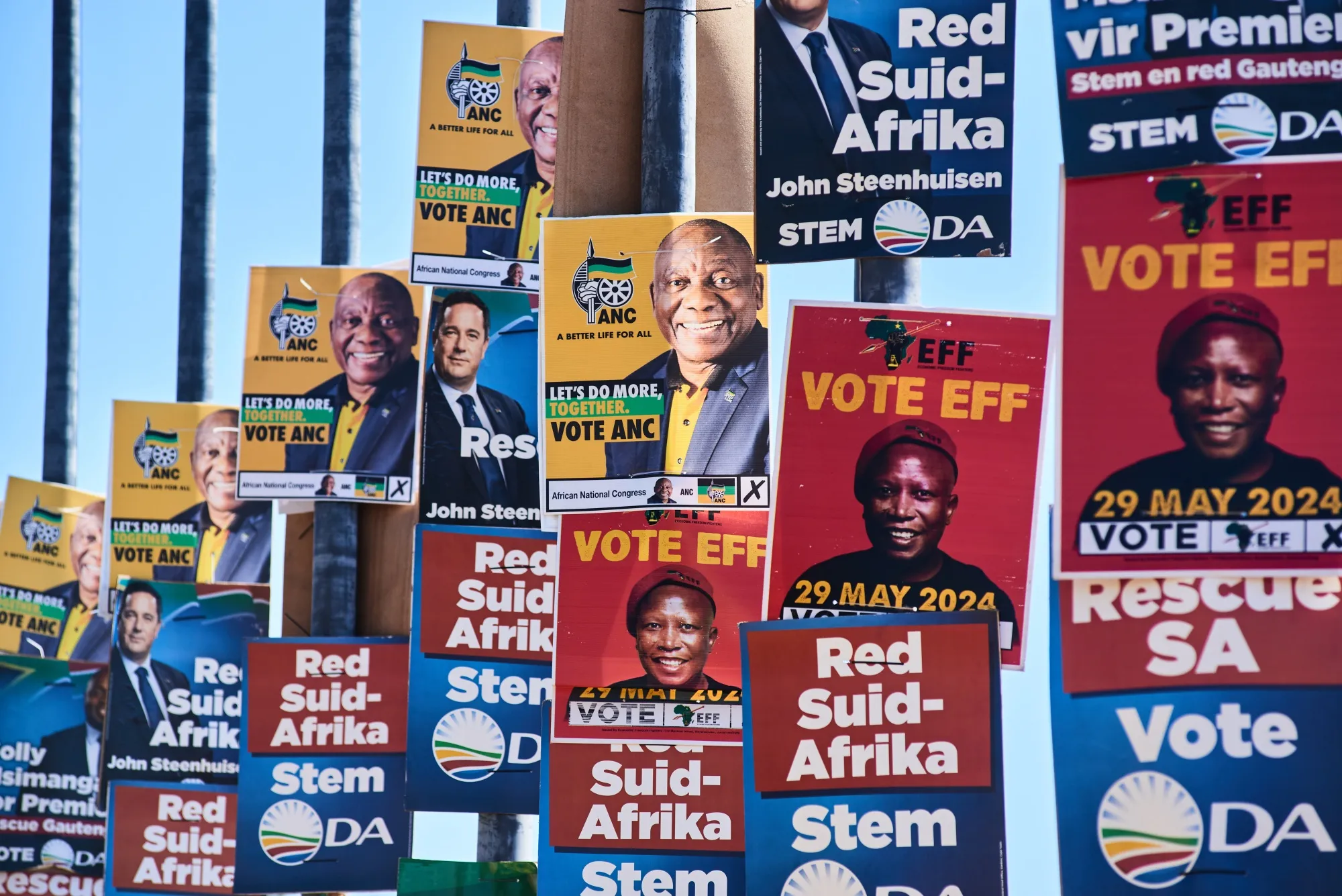 Election posters&nbsp;in Pretoria, South Africa&nbsp;on April 30.