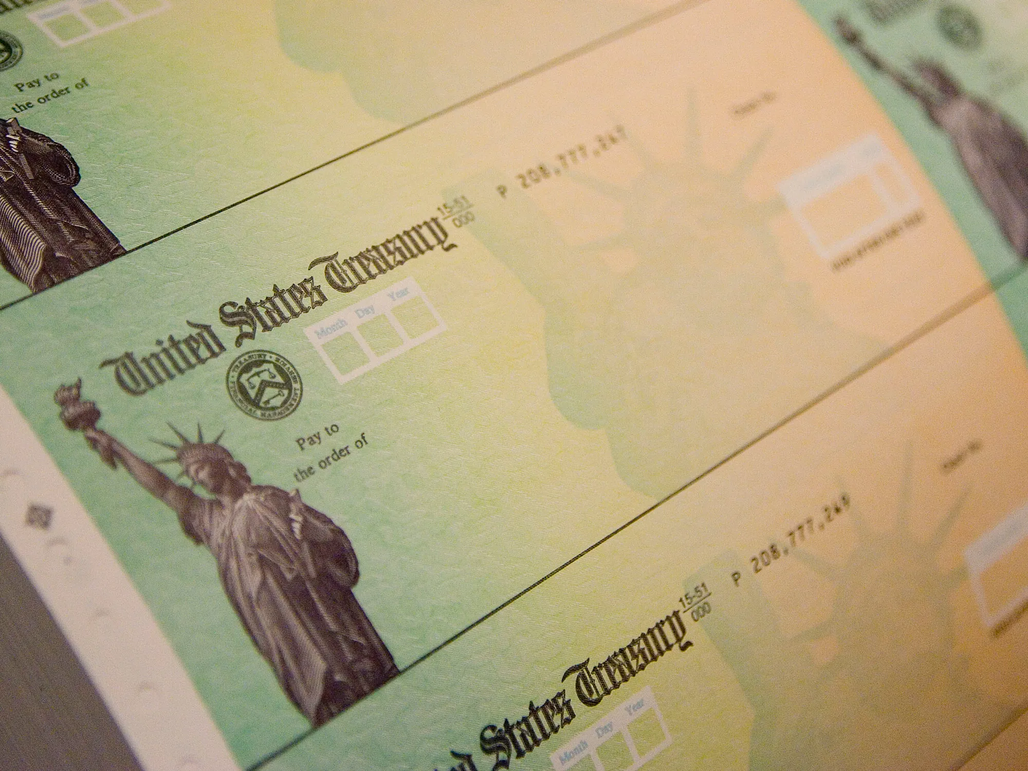 Economic Stimulus Package Tax Rebate Checks Printed