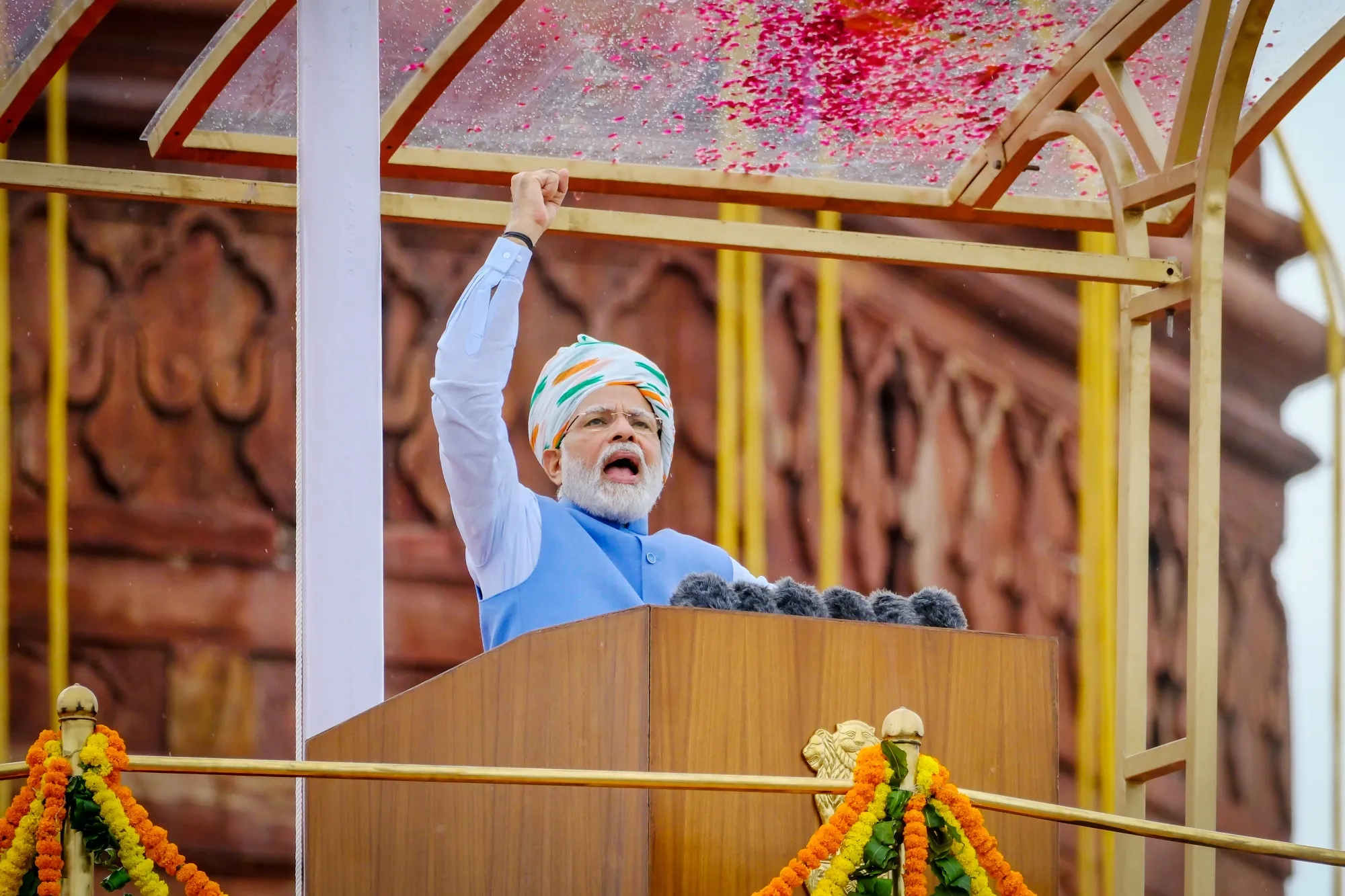 Narendra Modi during the&nbsp;Independence Day ceremony in 2022.