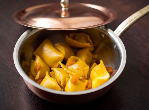 Agnolotti with guinea fowl and peaches is one of the best dishes, with a faint balance between sweetness and acidity.