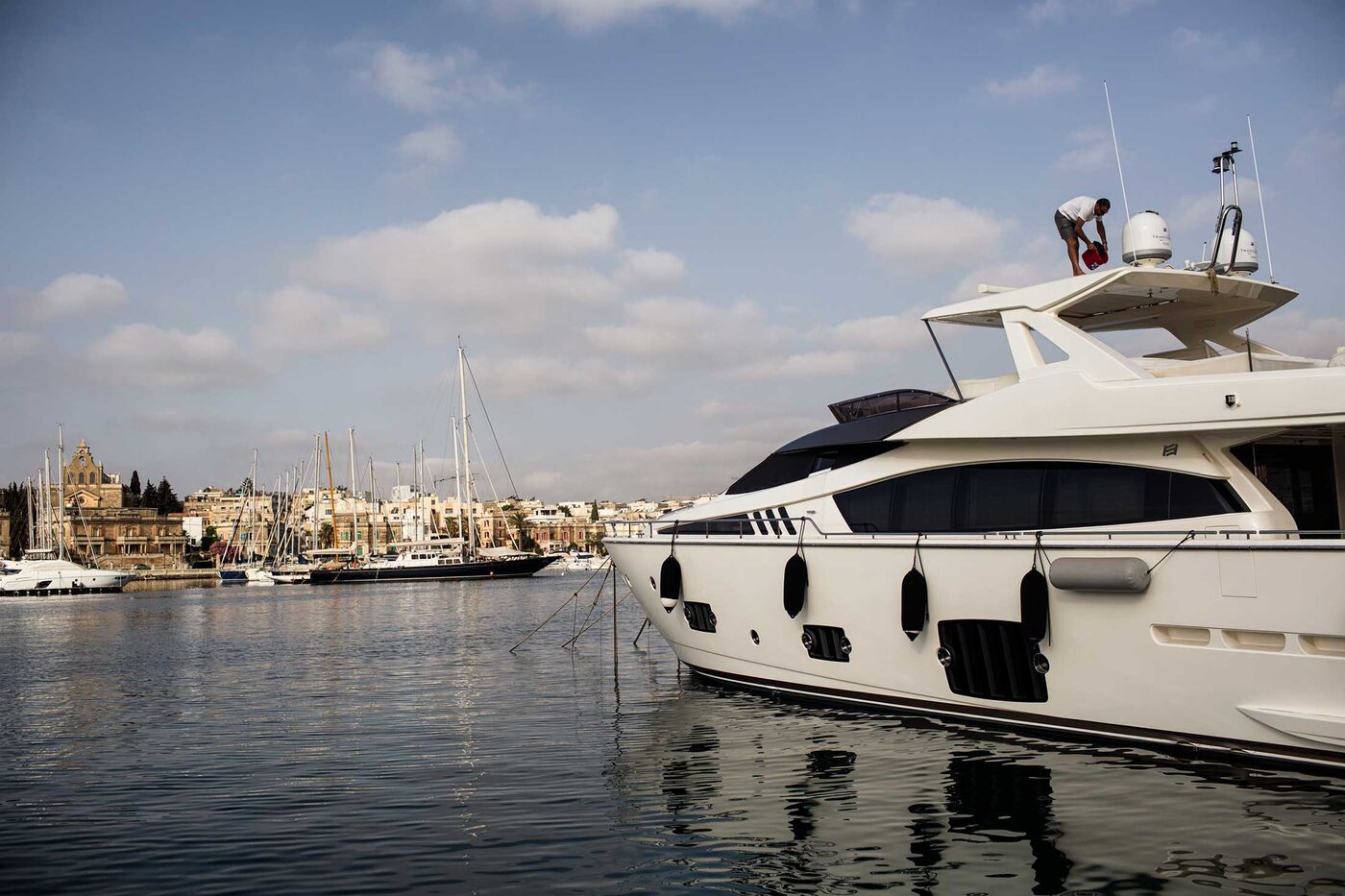 A yacht moored in Sliema.