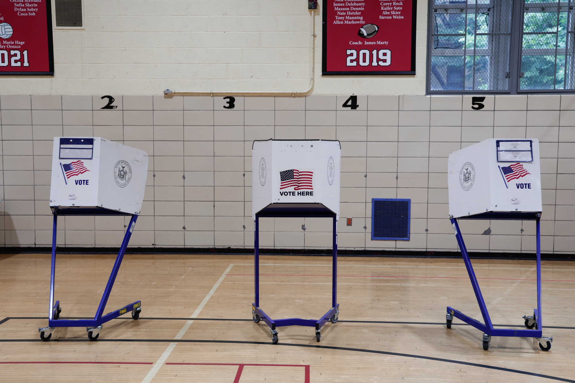 Voting booths at a polling location