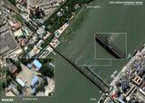 SINO-KOREAN FRIENDSHIP BRIDGE, NORTH KOREA -- AUGUST 31, 2023:  Maxar satellite imagery of the Sino-Korean Friendship Bridge connecting North Korea and China.   Please use:  Satellite Image (c) 2023 Maxar Technologies.  Analysis by Open Nuclear Network.