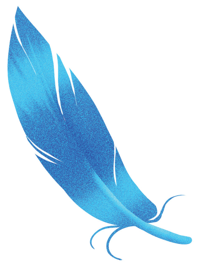 Blue feather illustration