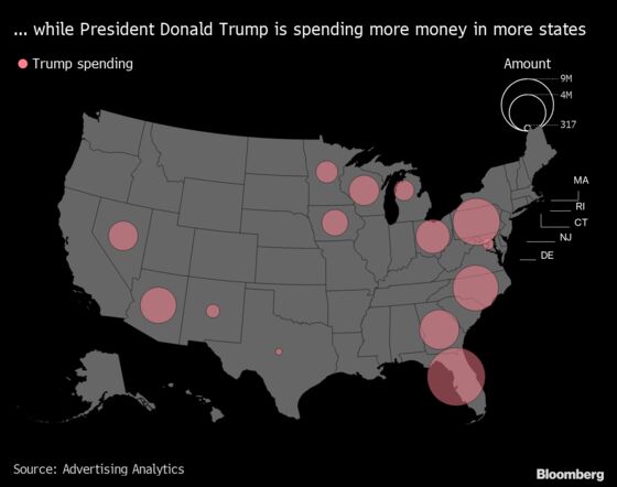 Trump Spends 9-in-10 Advertising Dollars Defending States He Won