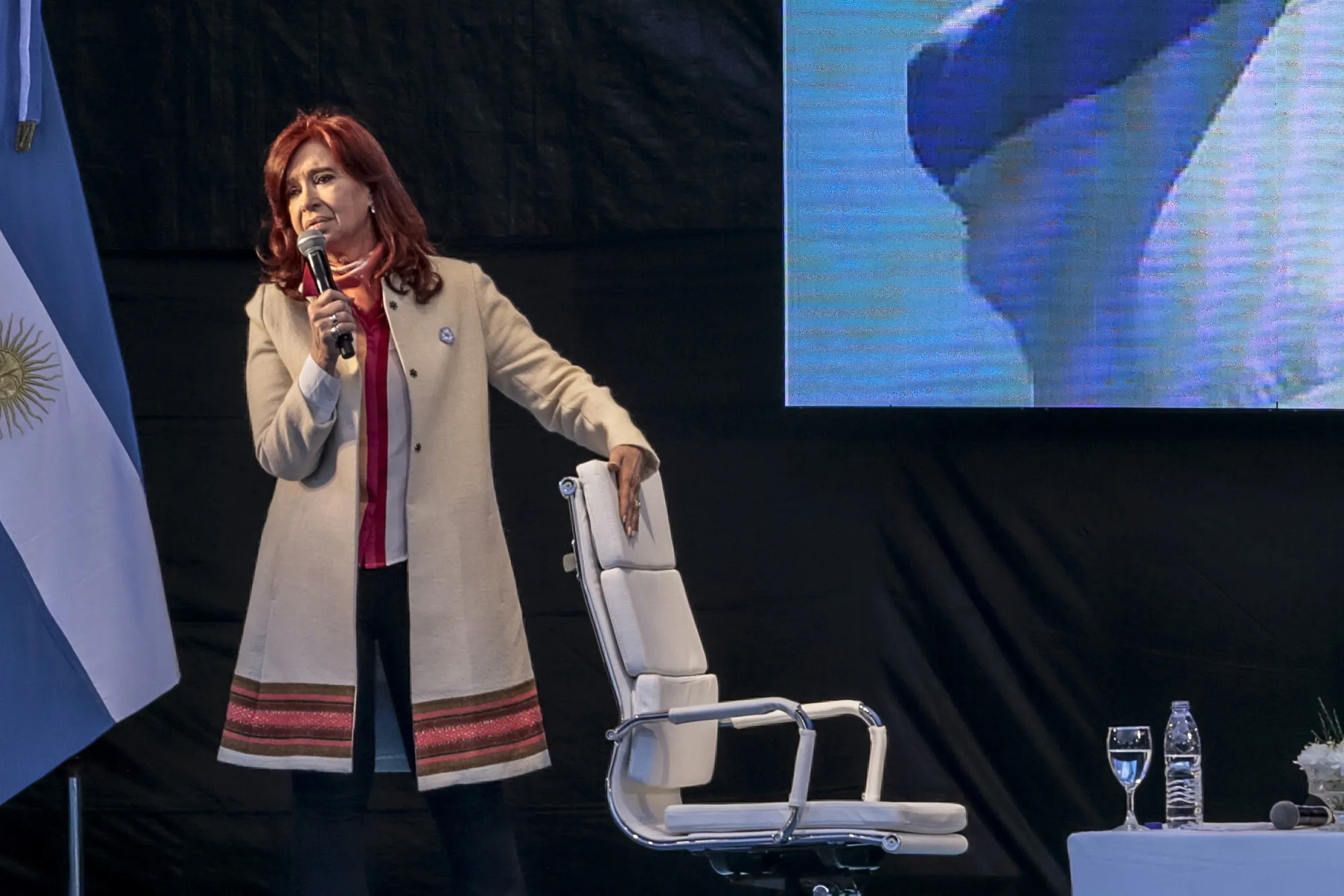 Cristina Fernandez de Kirchner in Merlo, on May 25.&nbsp;
