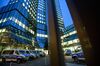 FRANKFURT AM MAIN, GERMANY - NOVEMBER 29: Police cars stand at the corporate headquarters of Deutsche Bank on November 29, 2018 in Frankfurt, Germany. German law enforcement and tax authorities raided the offices today, reportedly over suspicions of tax evasion and money laundering. (Photo by Thomas Lohnes/Getty Images)
