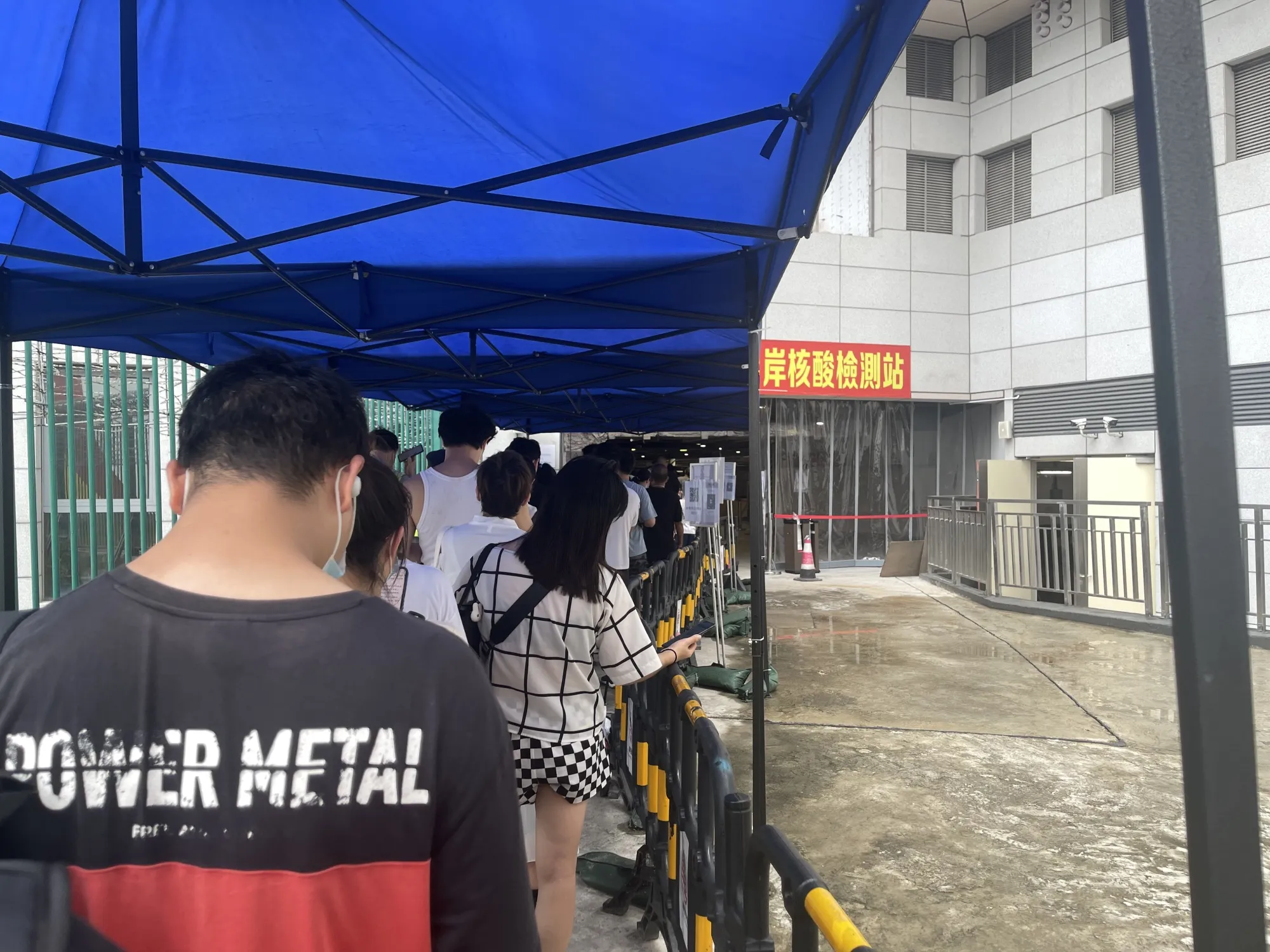 Residents queue for Covid tests in Macau on June 19.