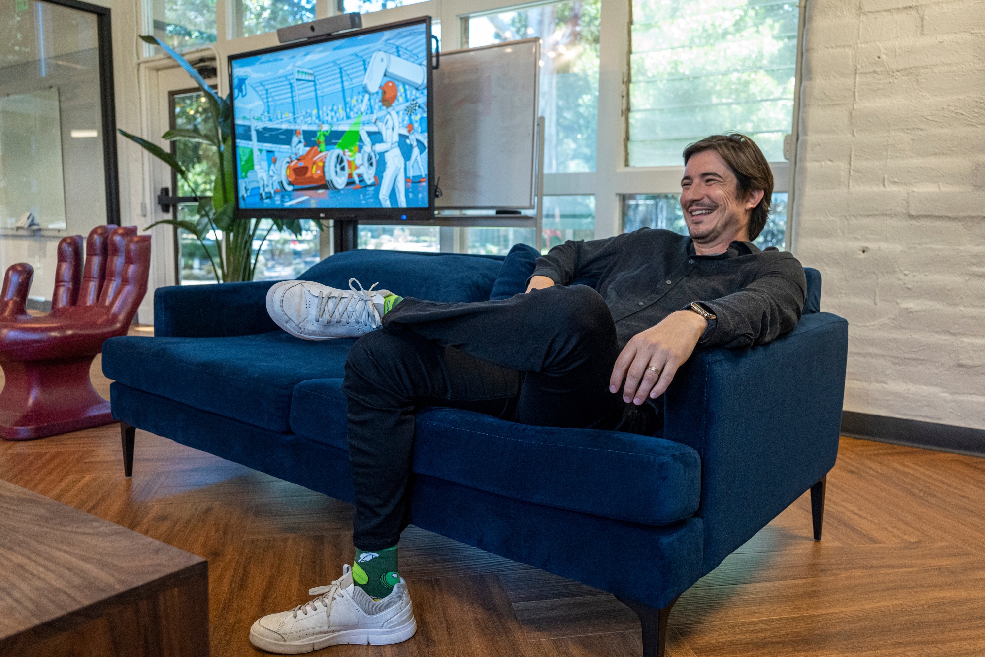 Vlad Tenev at Robinhood headquarters in Menlo Park, California.