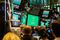 Traders watch monitors with Line Corp. stock information at the NYSE on July 14. Photographer: Chris Goodney/Bloomberg