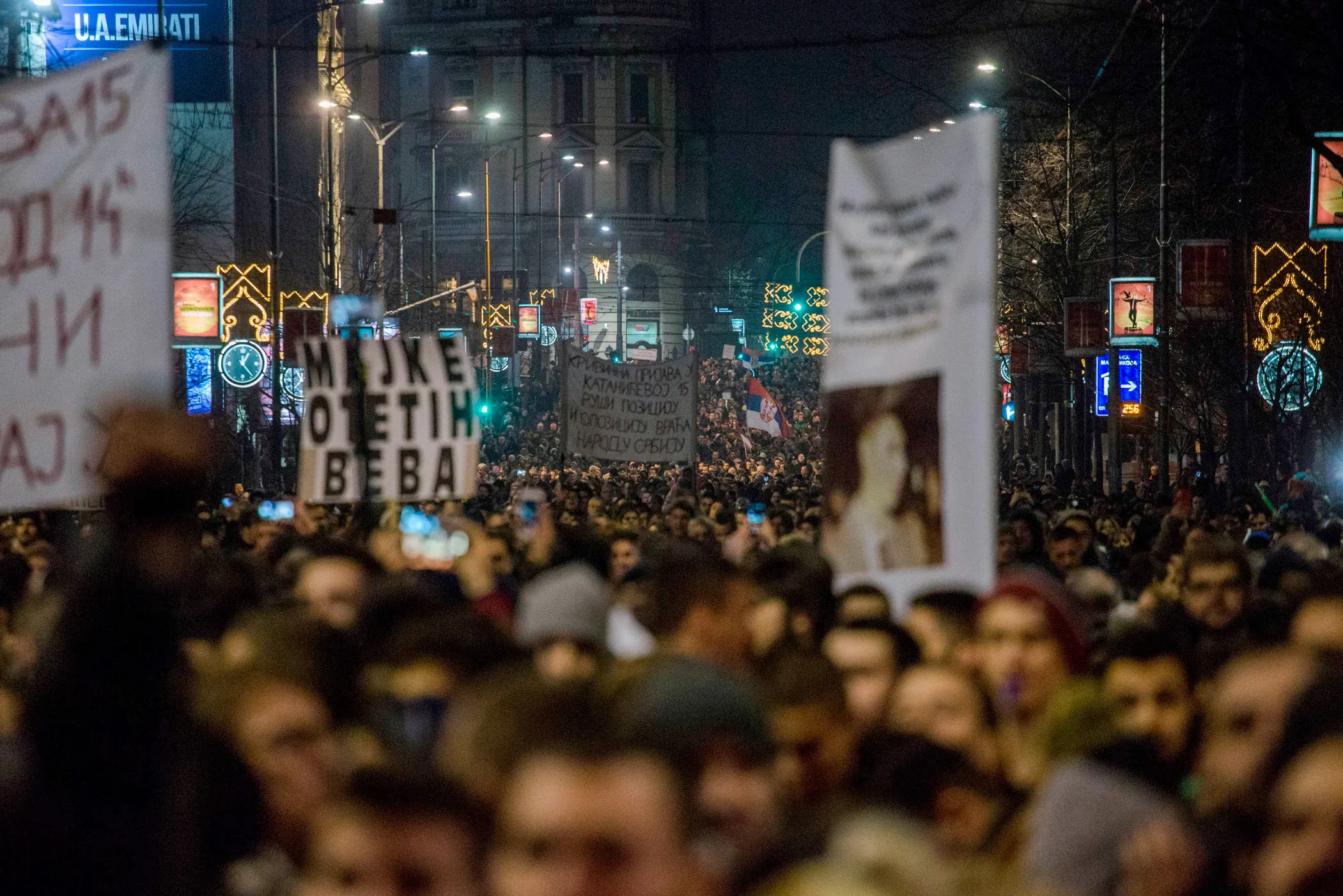 Demonstrations in Belgrade, Serbia, on Feb.&nbsp;9
