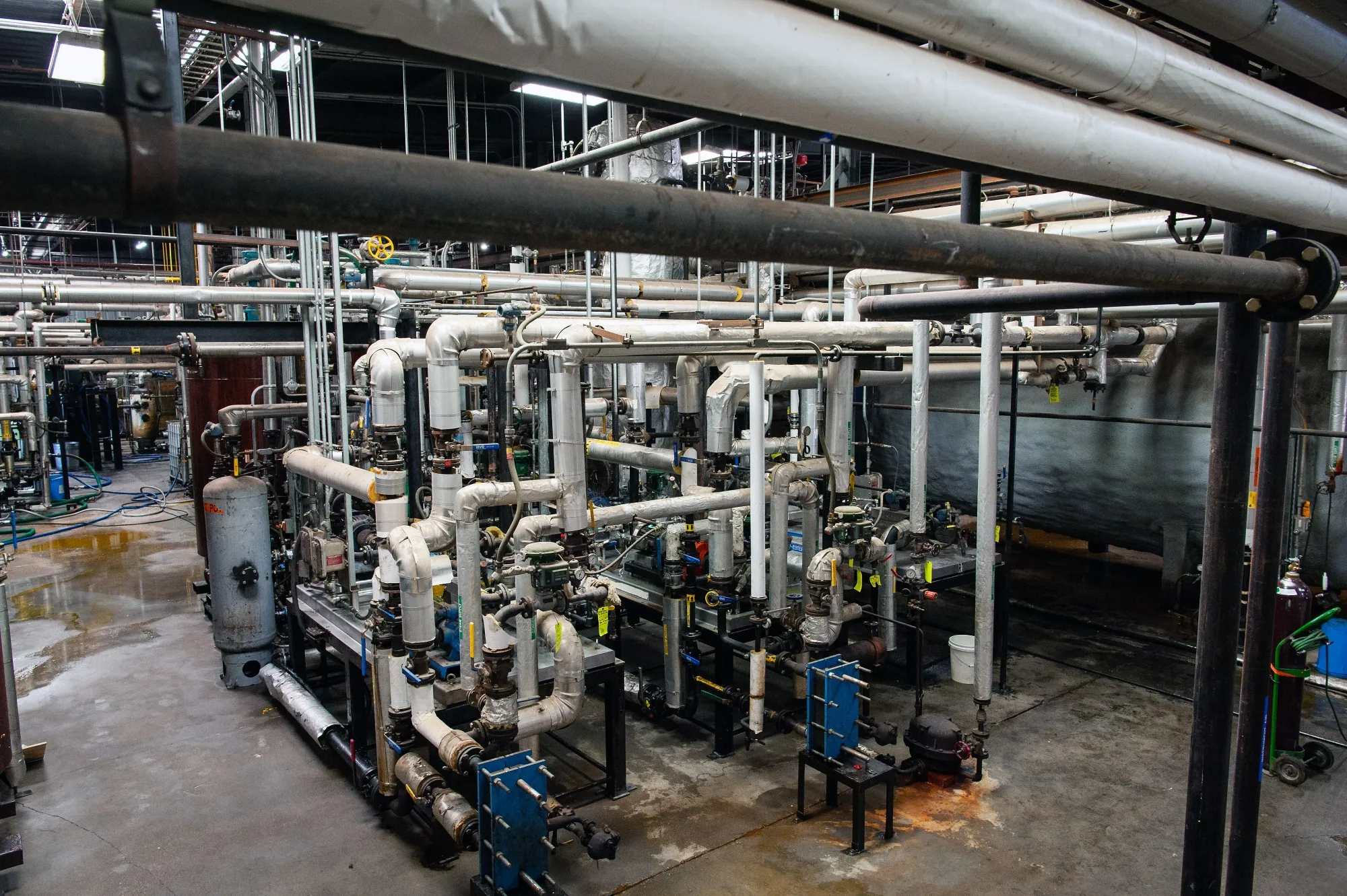 Biodiesel production equipment at a soybean processing facility in Greenwood, Mississippi.