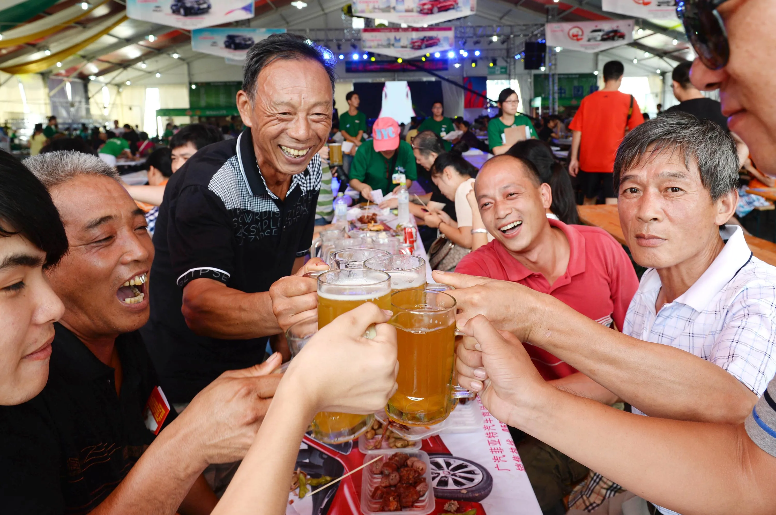 The 23rd Qingdao International Beer Festival in Qingdao, a coastal city in east China's Shandong Province on Aug. 10, 2012. Photographer: Li Ziheng/Xinhua Press/Corbis