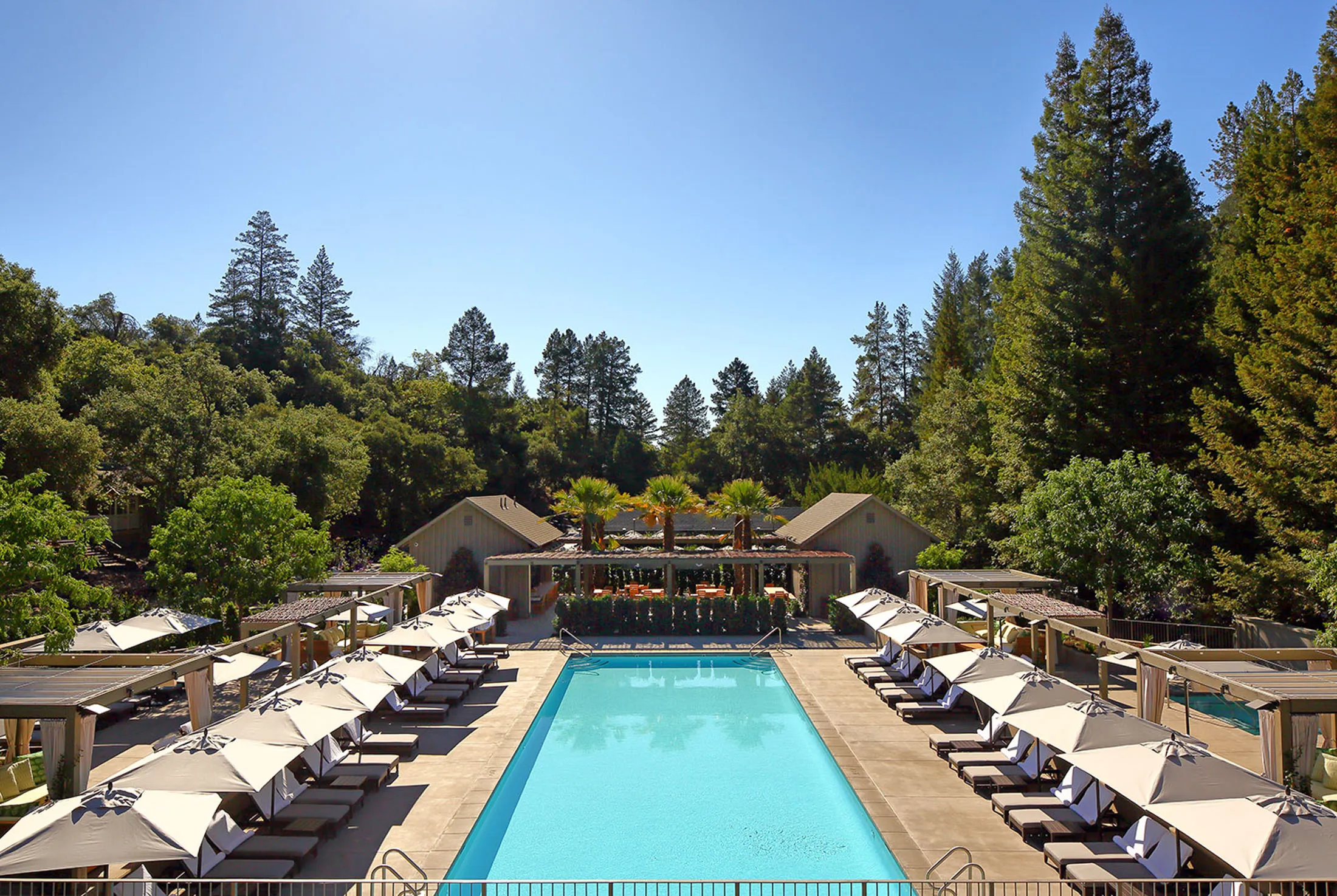 The pool at the Meadowood Resort in Napa Valley, California.