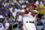 National League's Juan Soto, of the Washington Nationals, bats during the MLB All-Star baseball Home Run Derby, Monday, July 18, 2022, in Los Angeles. (AP Photo/Mark J. Terrill)