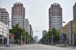 Empty streets near the Pyongyang Railway Station during a lockdown in North Korea on May 27.