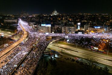 A student protest in Belgrade on Jan. 27.