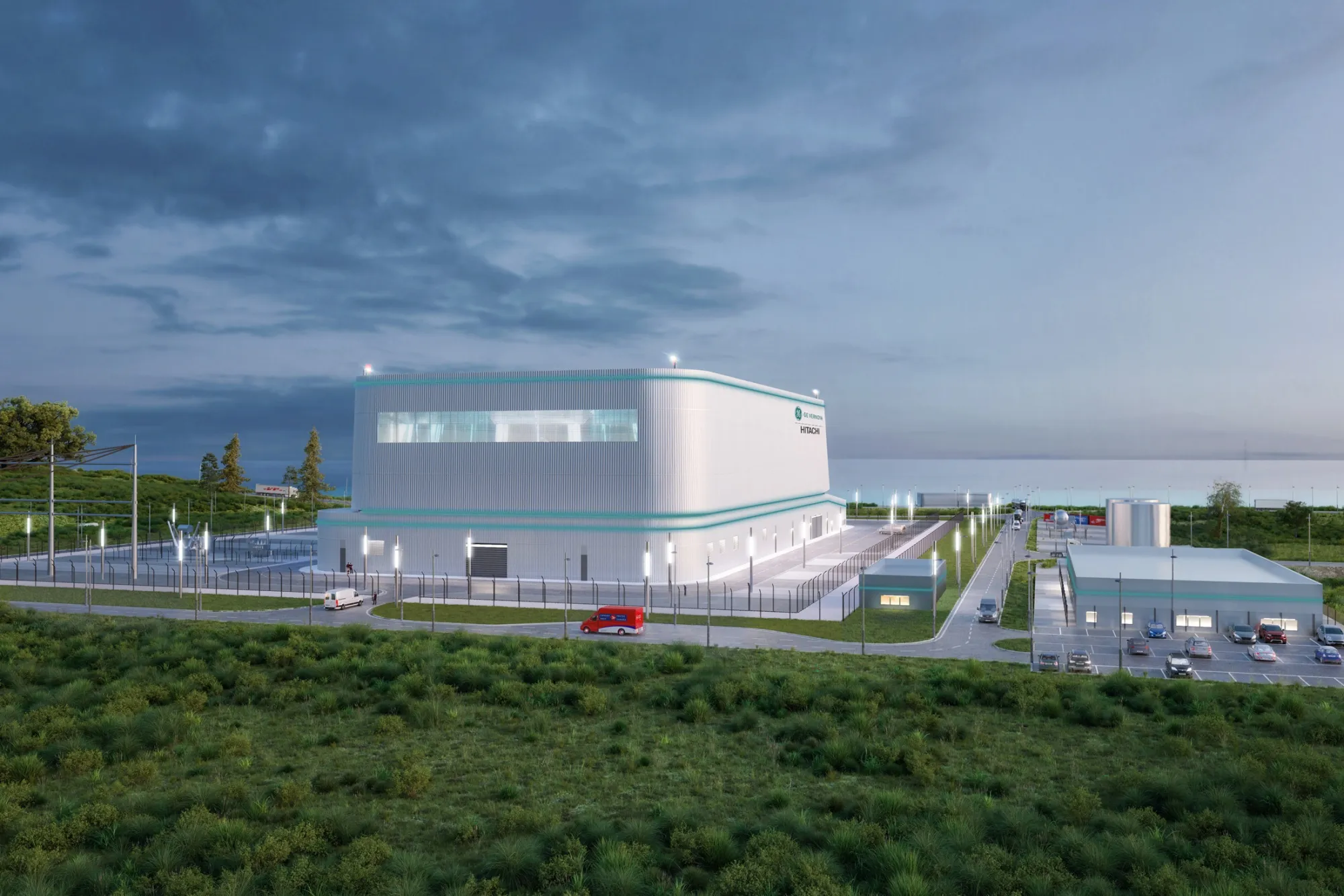 Illustration of the BWRX-300 small modular reactor.