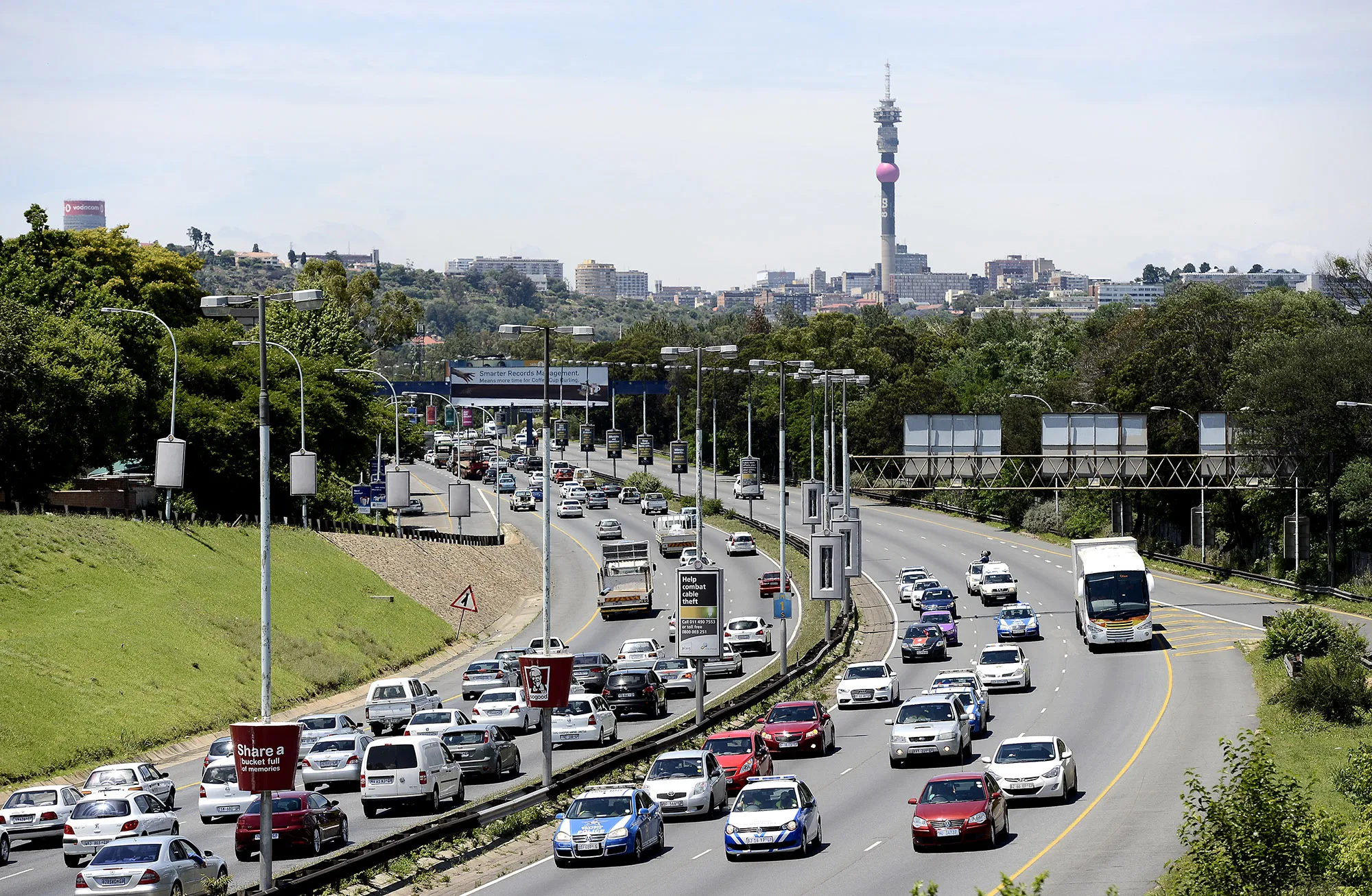 Traffic&nbsp;on a highway in Johannesburg.&nbsp;