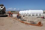 Construction on a desalination plant in Strandfontein on Feb. 19.