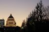 The National Diet building stands at dusk in Tokyo, Japan, on Monday, Jan. 20, 2020. Prime Minister Shinzo Abe opened a new session of parliament on Monday with a fresh call to revise the country's U.S.-imposed postwar constitution.