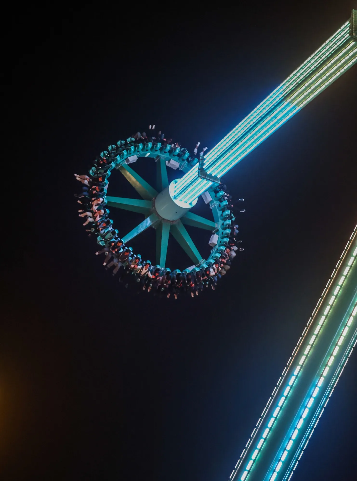 Gyrospin, one of five world-record-setting rides at Six Flags Qiddiya City