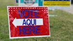 Election signs cover the lawn at Austin Community College on Nov. 4, 2014, in Austin, Texas.
