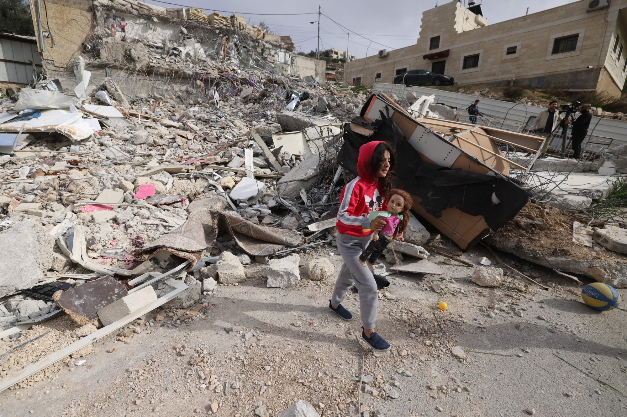 The debris of the house of Rateb Hatab Shukairat, after it was demolished by Israeli bulldozers, in Jabal Mukaber on Jan.&nbsp;29.