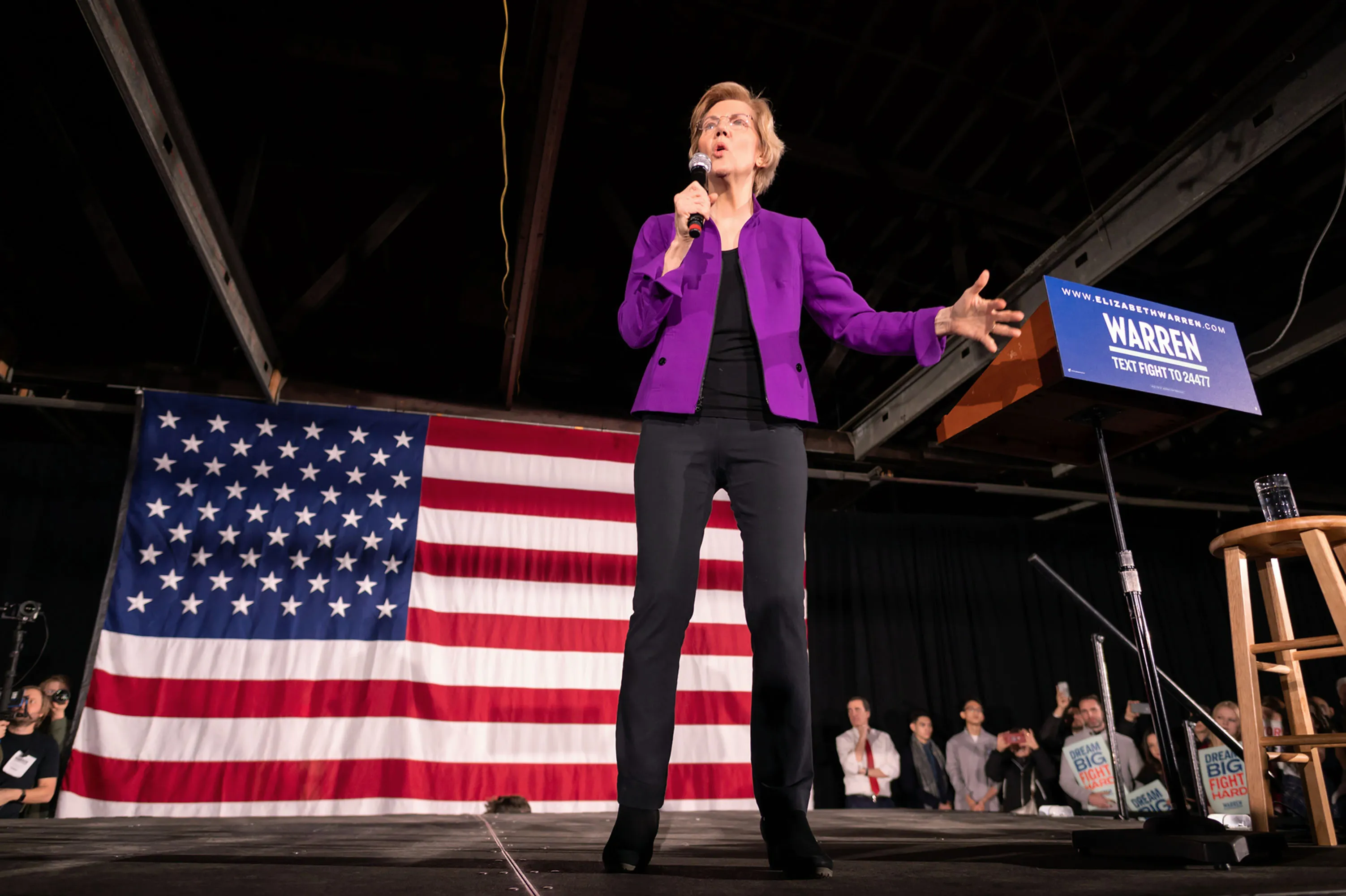 Elizabeth Warren&nbsp;during an organizing event at the Arc in the borough of Queens, New York City.&nbsp;