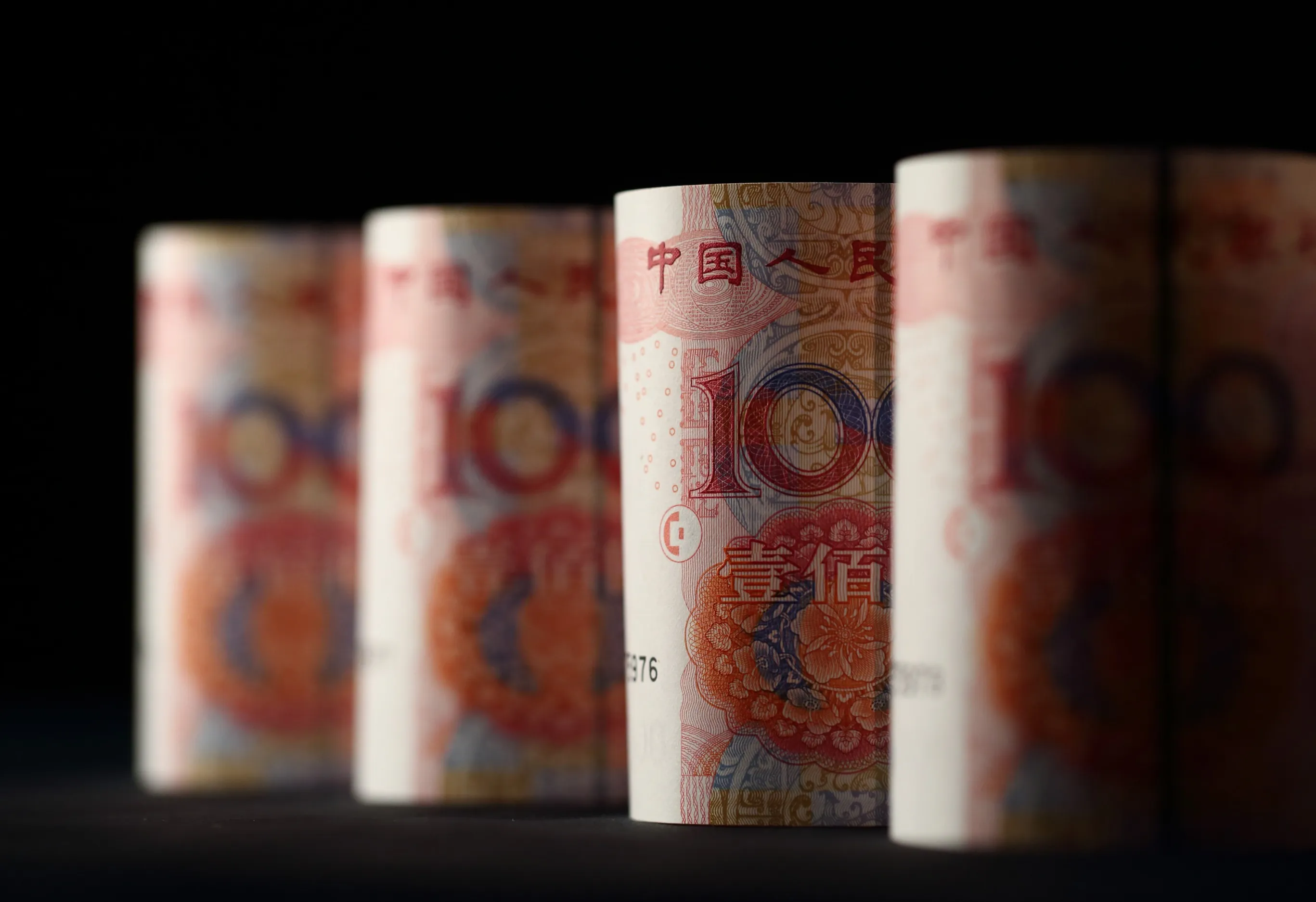 Stocks Boards And Chinese Yuan Banknotes As China Devalues Yuan By Most In Two Decades