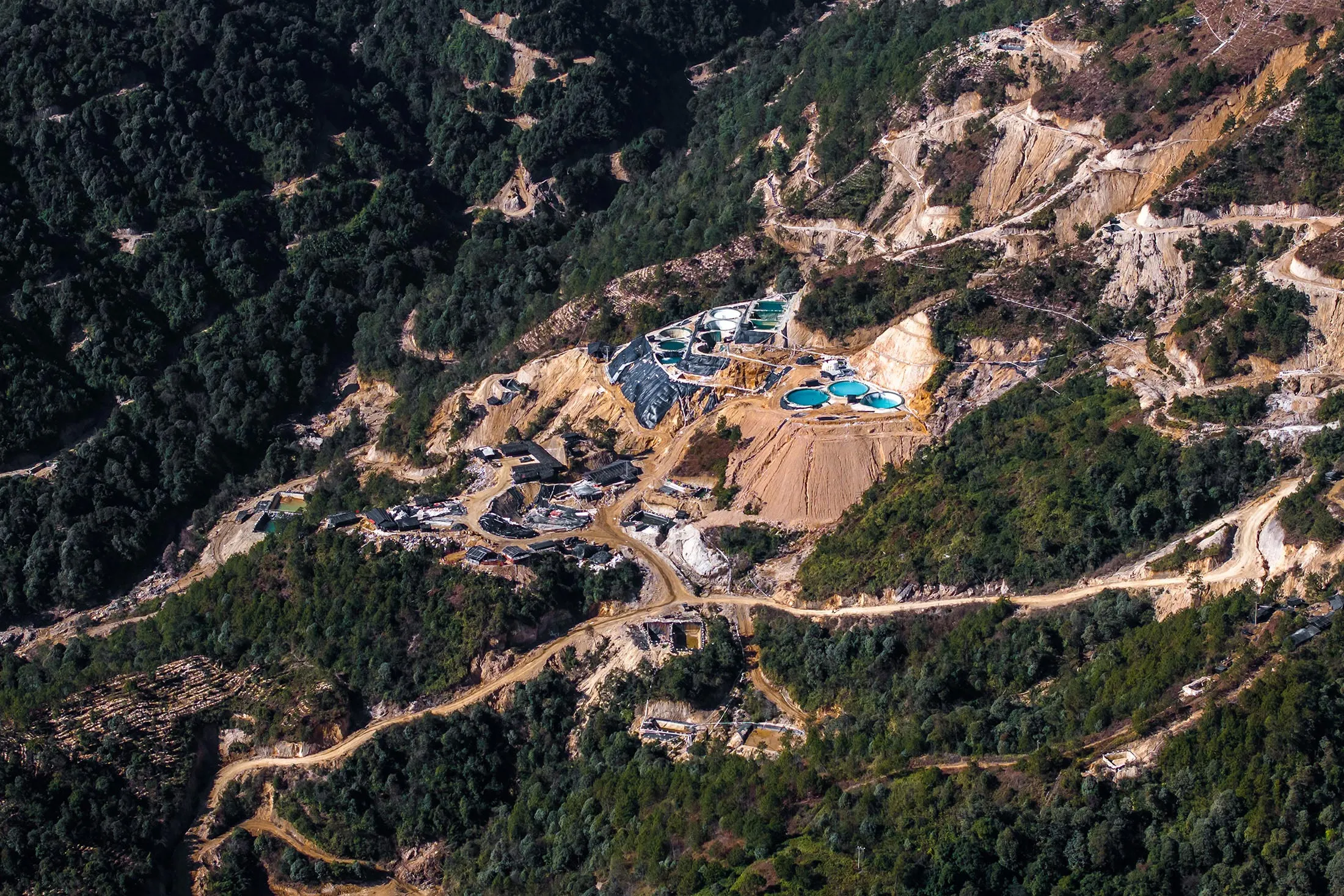 Rare-earth mining operations in Pangwa, northern Myanmar.